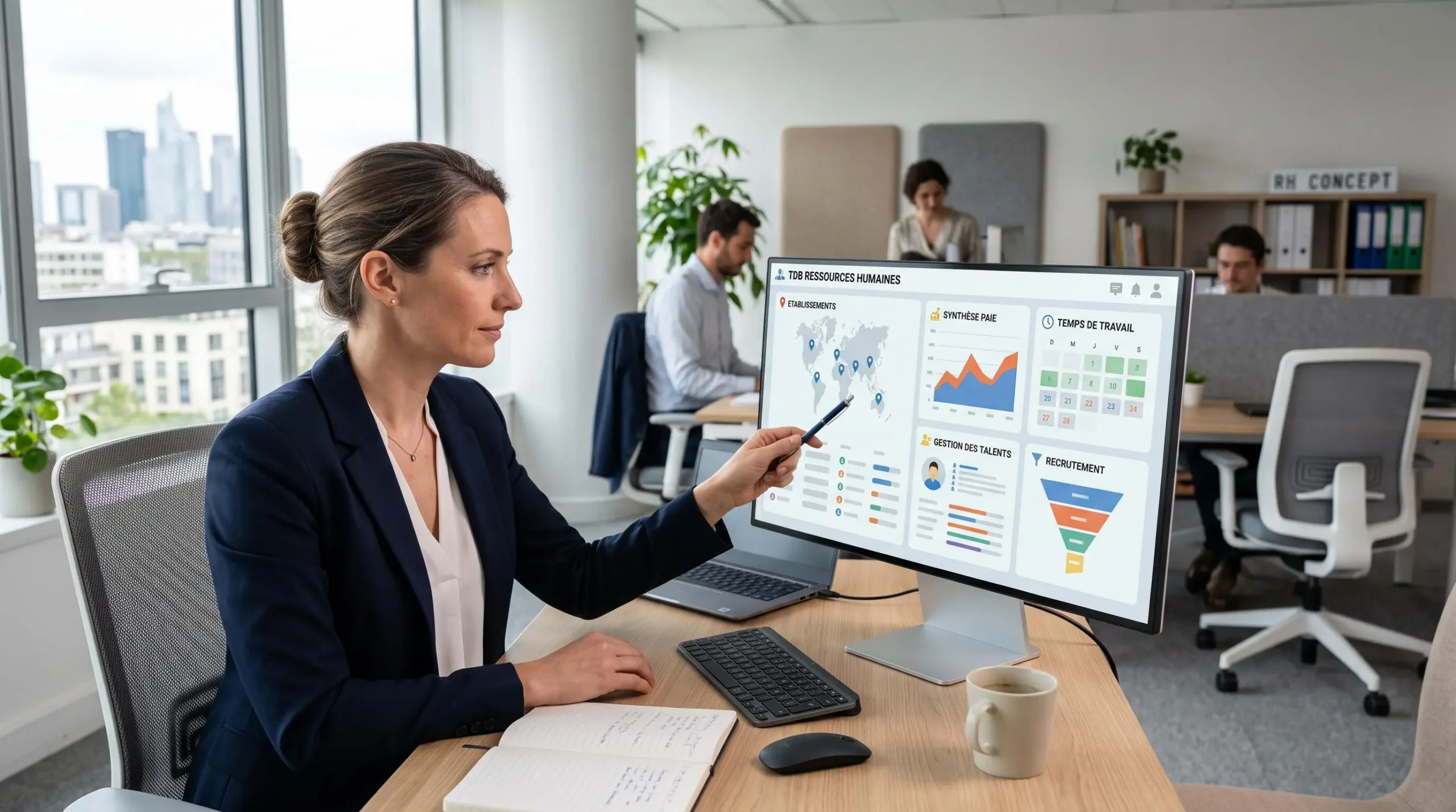 DRH consultant un tableau de bord RH pour piloter plusieurs établissements